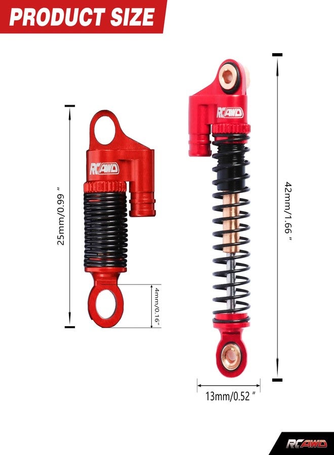 RCAWD ممتص صدمات مزدوج الأسطوانة من RCAWD لسيارات Hobby Plus CR-18P Rock Van وT-Hunter وTrail Hunter، قطع غيار ممتصات صدمات أمامية وخلفية من الألومنيوم لسيارات التحكم عن بعد، رقم الموديل 240071 و240012، لون أحمر - Image 3